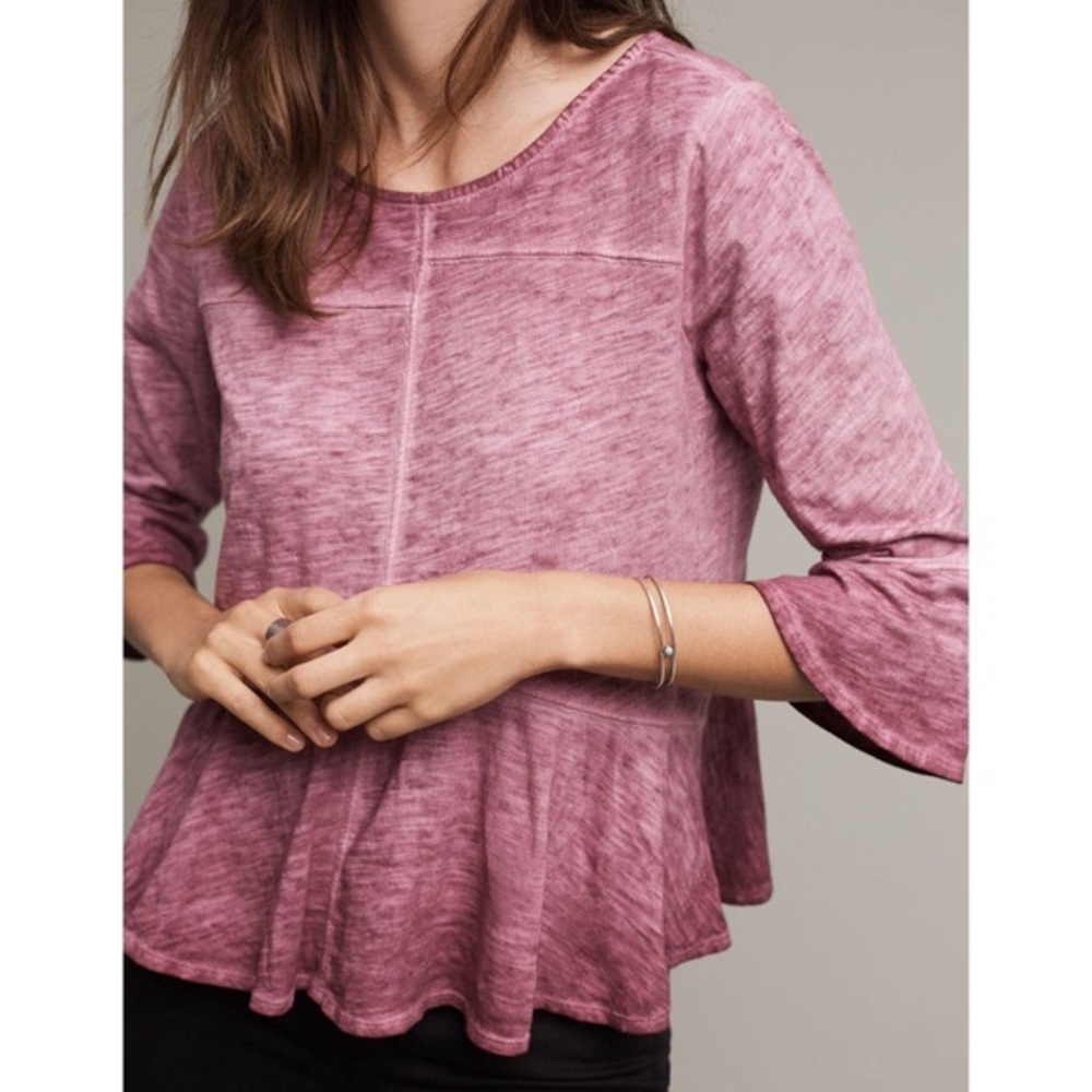 Akemi + Kin Seamed Peplum Tee Size